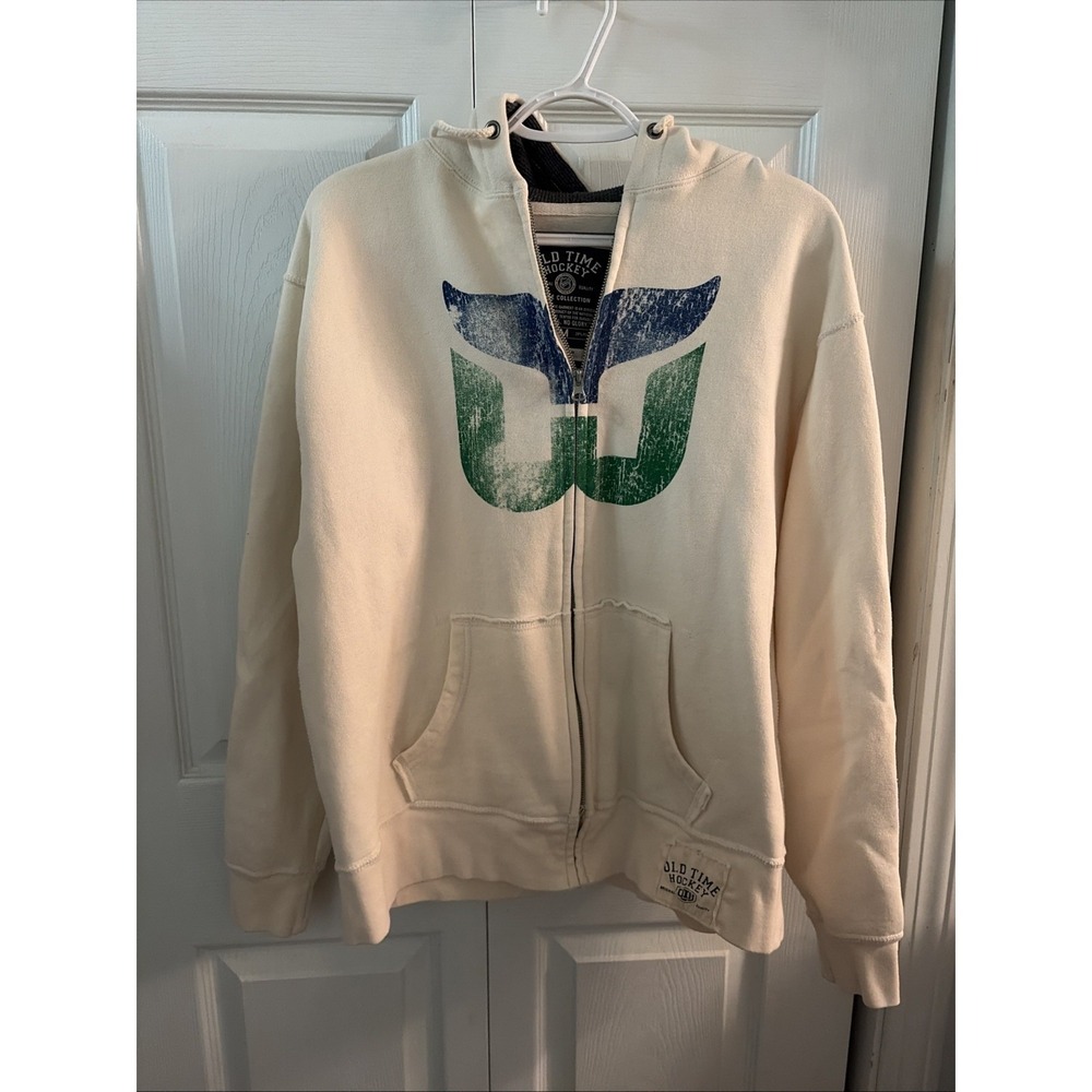 Old‎ Time Hockey Loge Collection Whalers Hoodie Medium